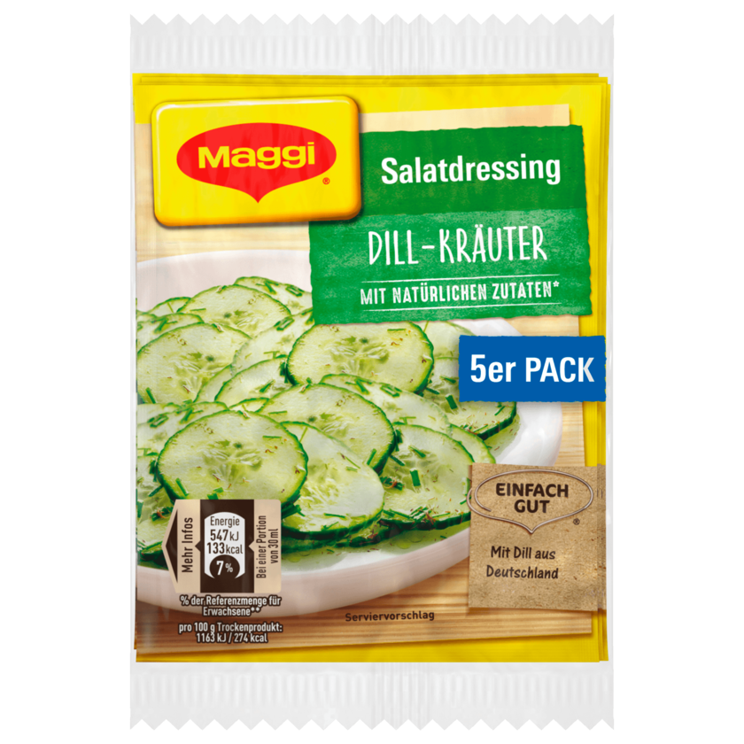 Maggi Salatdressing Dill-Kräuter 45g, 5x9g
